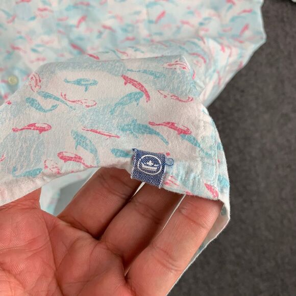 Peter Millar Seaside Sport Shirt Mens XL Dolphin‎ Animal Cascade Koi AOP Preppy - Picture 4 of 11